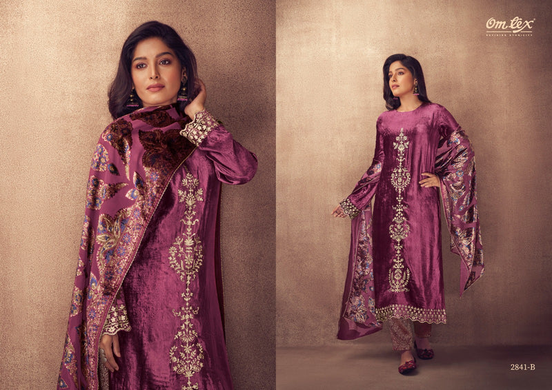Omtex Ritha Vol 4 Velvet With Embroidery Designer Exclusive Salwar Suits