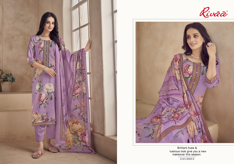 Rivaa Priniti Heavy Jam Satin Digital Print Fancy Salwar Suits