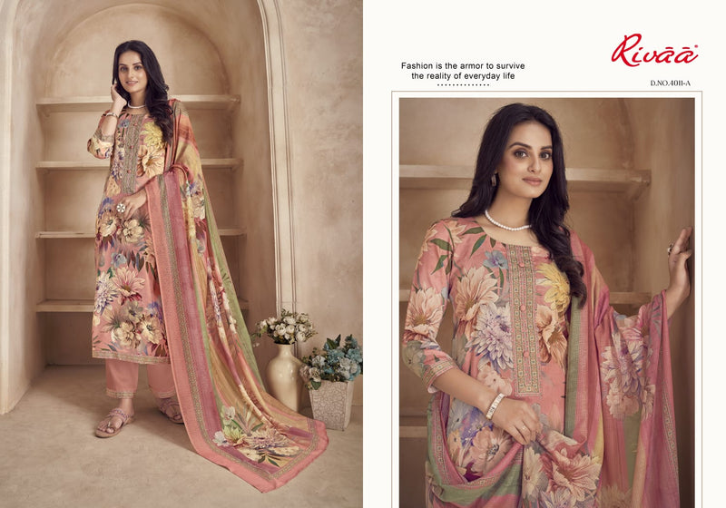 Rivaa Priniti Heavy Jam Satin Digital Print Fancy Salwar Suits