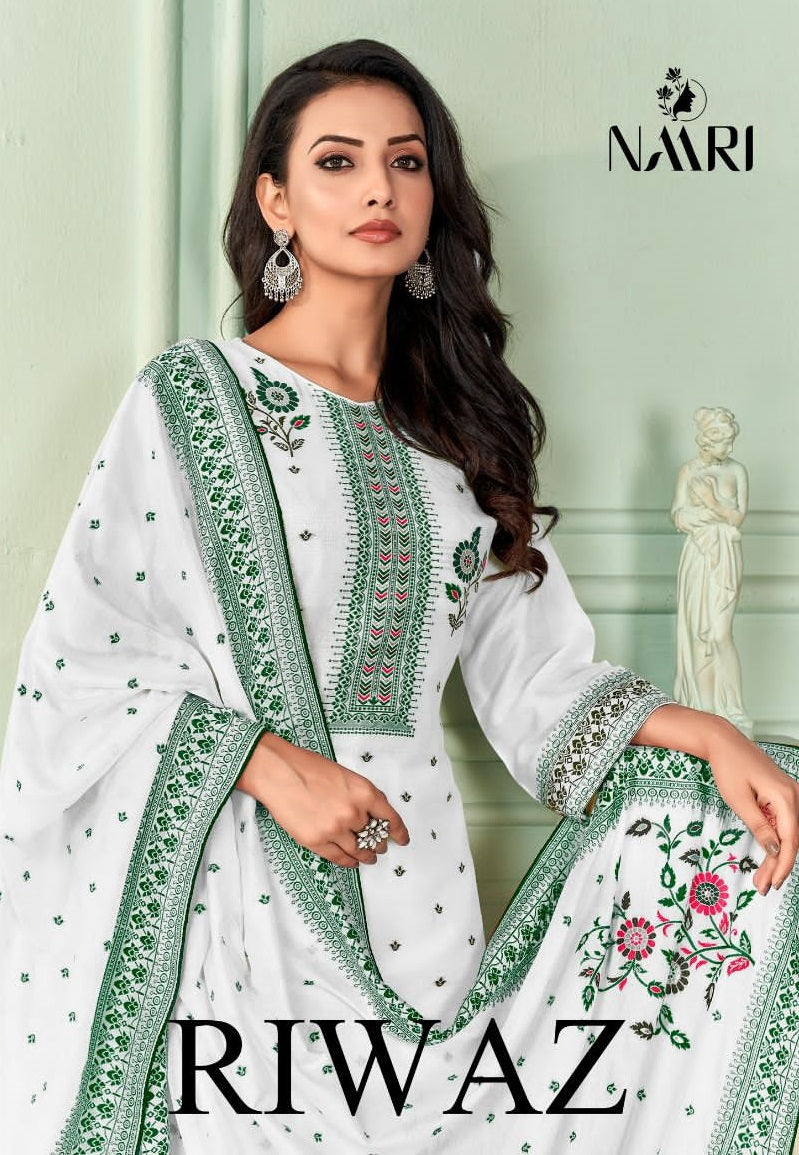 Naari Riwaz Muslin Jacquard With Beautiful Hand Work Designer Suits