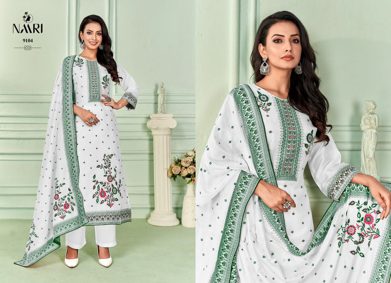 Naari Riwaz Muslin Jacquard With Beautiful Hand Work Designer Suits