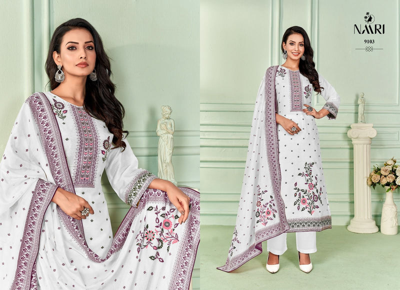 Naari Riwaz Muslin Jacquard With Beautiful Hand Work Designer Suits