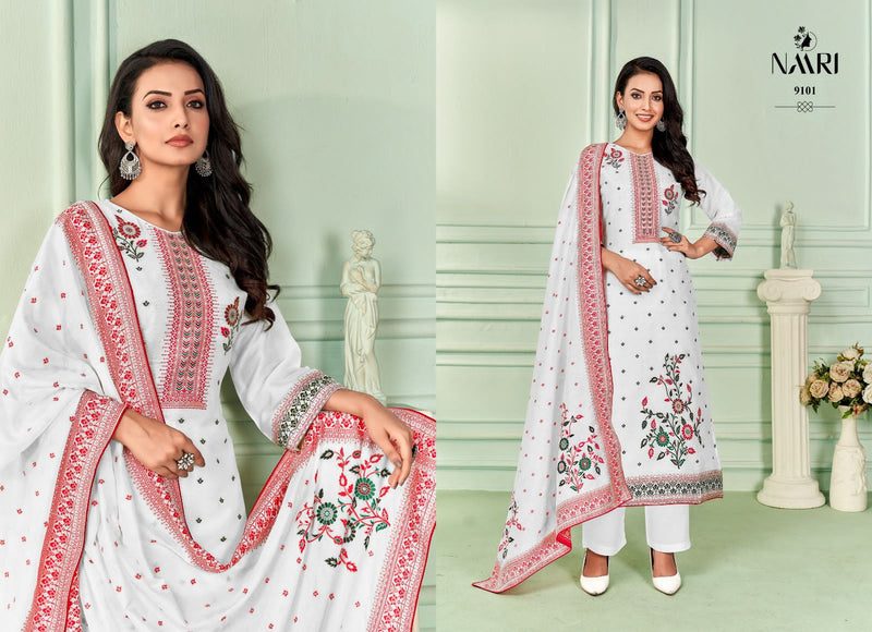 Naari Riwaz Muslin Jacquard With Beautiful Hand Work Designer Suits