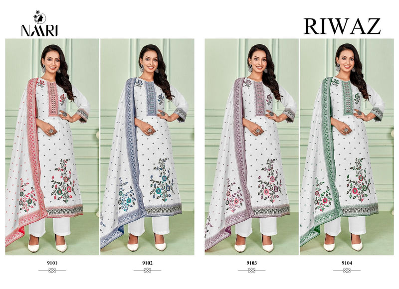 Naari Riwaz Muslin Jacquard With Beautiful Hand Work Designer Suits