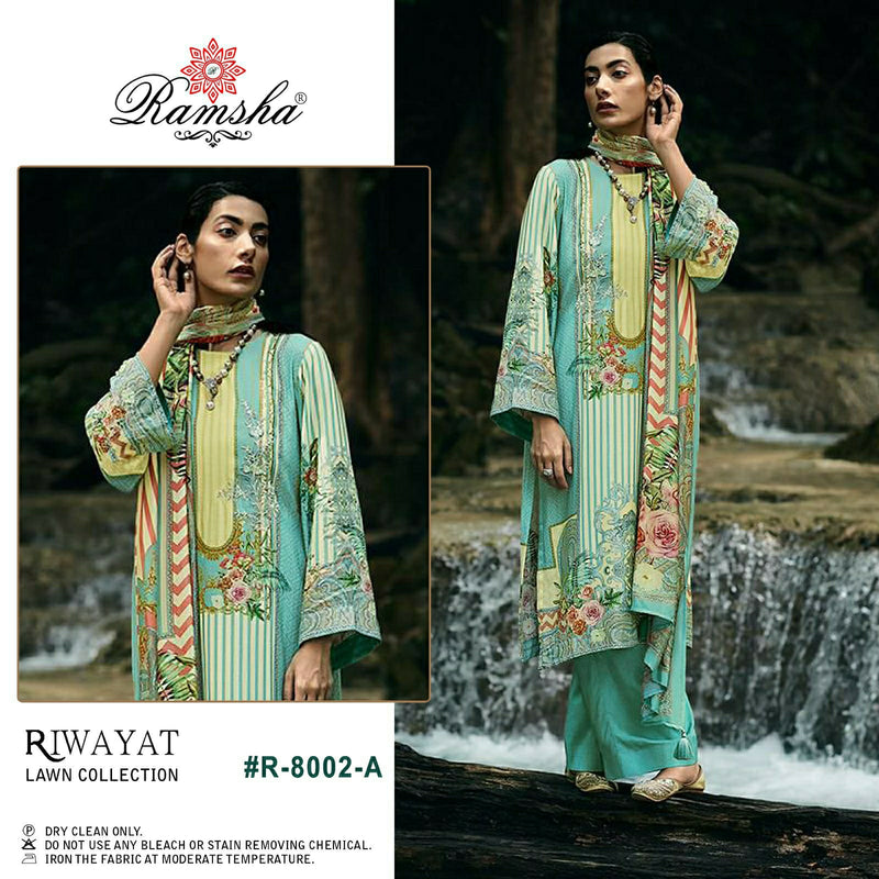 Ramsha Riwayat Lawn Collection Cambric Cotton Fancy Embroidery Salwar Kameez