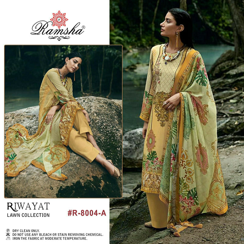 Ramsha Riwayat Lawn Collection Cambric Cotton Fancy Embroidery Salwar Kameez