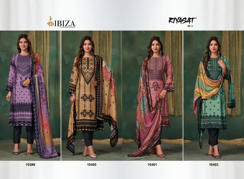 Ibiza Riyasat Vol 2 Muslin Digital Print With Hand Work Designer Fancy Suits