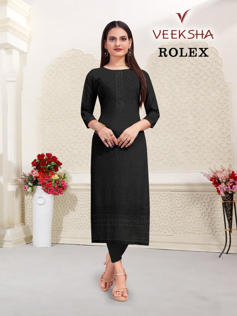 Veeksha Rolex Rayon Shifli Designer Kurtis