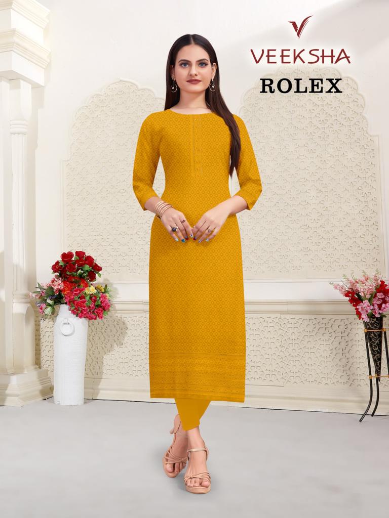 Veeksha Rolex Rayon Shifli Designer Kurtis