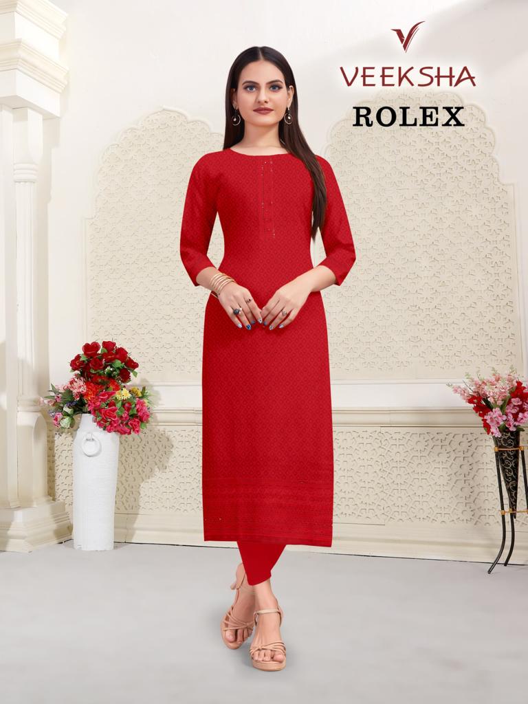 Veeksha Rolex Rayon Shifli Designer Kurtis