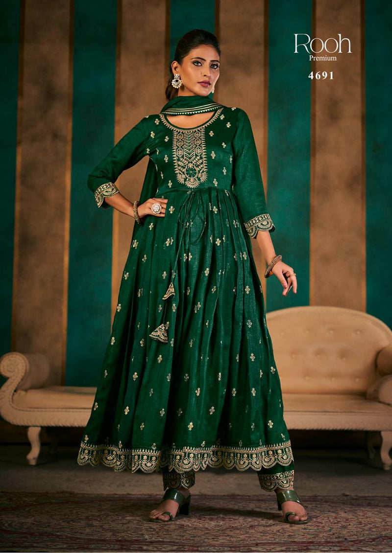 Rangoon Rooh Premium Collection Silk With Embroidery Heavy Suits