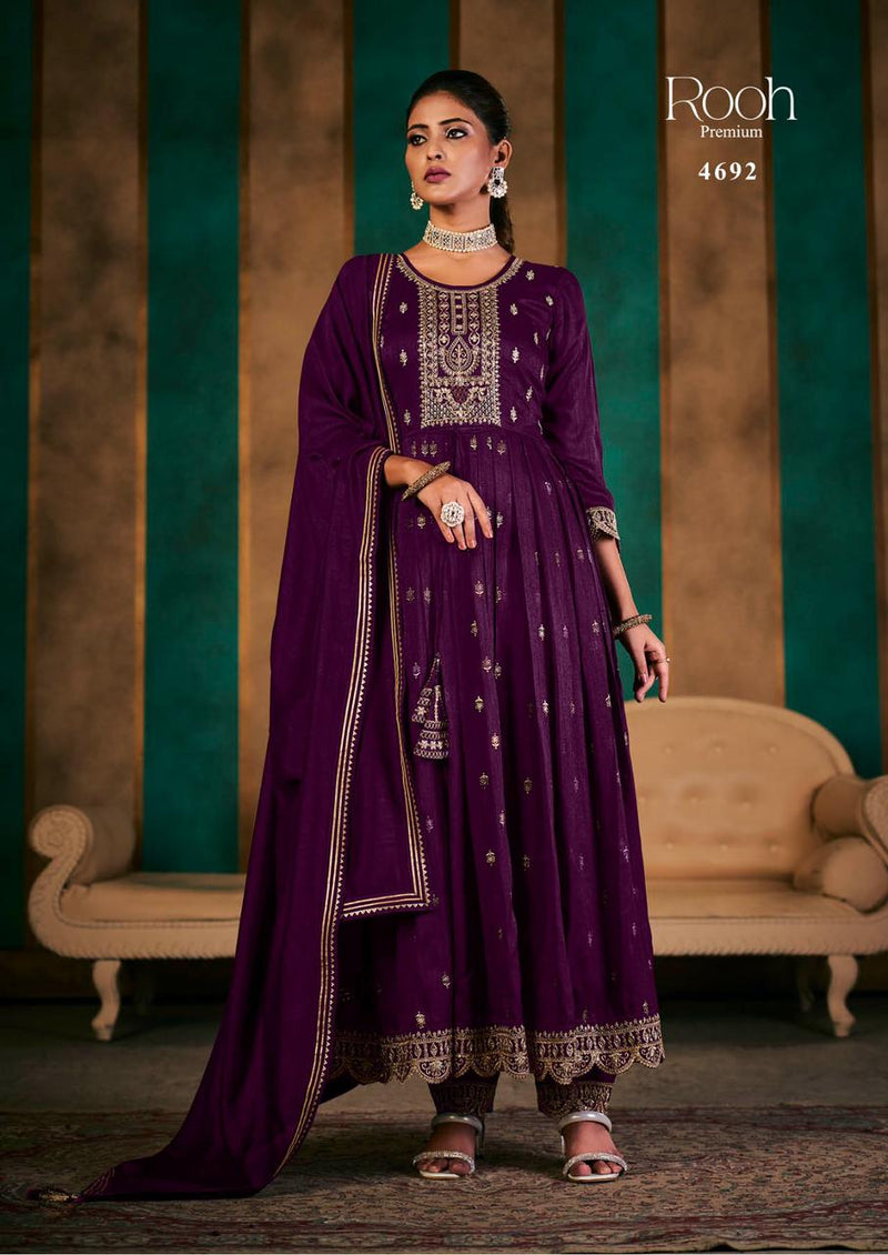 Rangoon Rooh Premium Collection Silk With Embroidery Heavy Suits