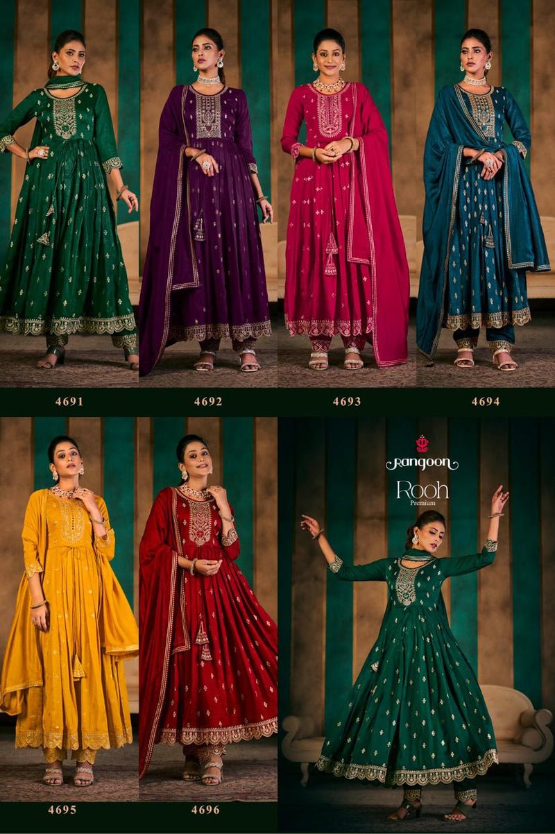 Rangoon Rooh Premium Collection Silk With Embroidery Heavy Suits