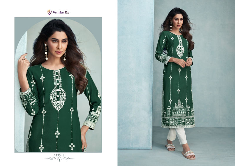 Vamika Nx Rooh Vol 6 Dark Color Viscose Rayon Fancy Designer Kurti With Pant Collection