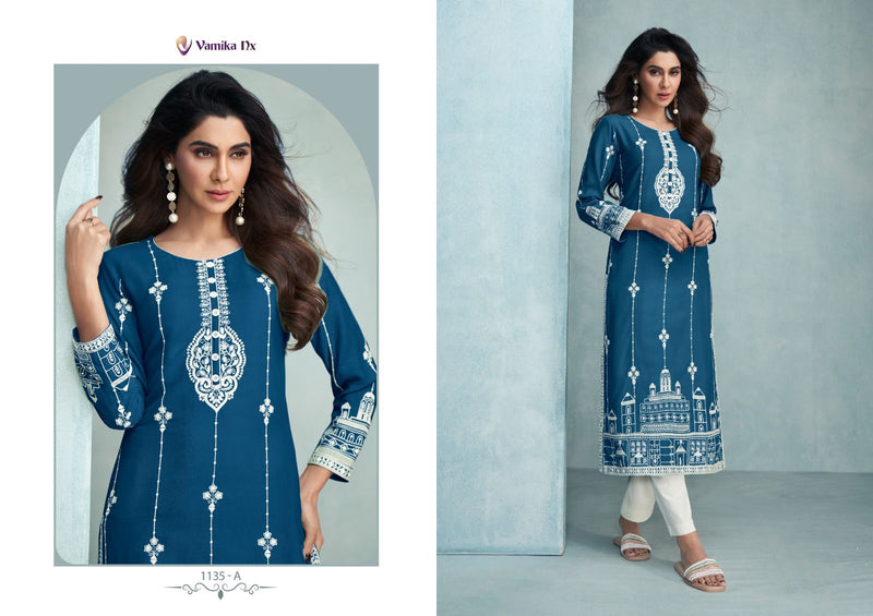 Vamika Nx Rooh Vol 6 Dark Color Viscose Rayon Fancy Designer Kurti With Pant Collection