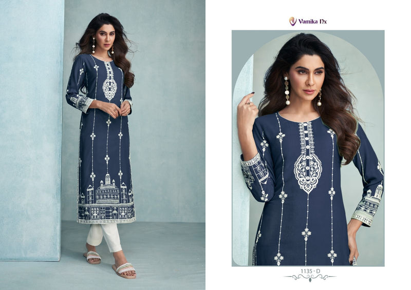 Vamika Nx Rooh Vol 6 Dark Color Viscose Rayon Fancy Designer Kurti With Pant Collection