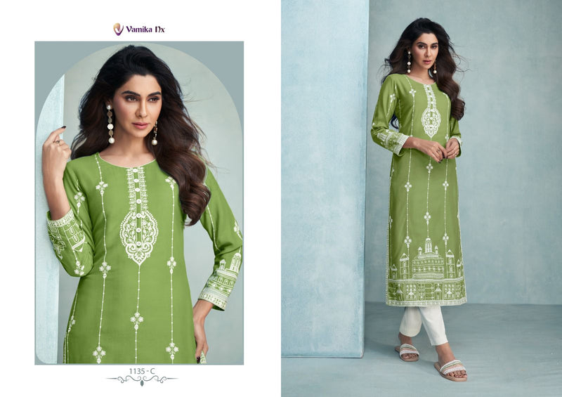 Vamika Nx Rooh Vol 6 Dark Color Viscose Rayon Fancy Designer Kurti With Pant Collection