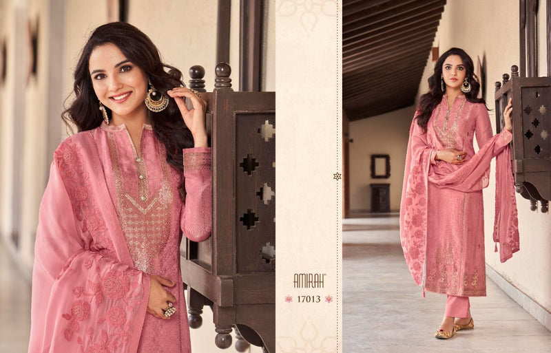 Amirah Roop Pure Viscose Dola Jacquard Heavy Embroidered Suits