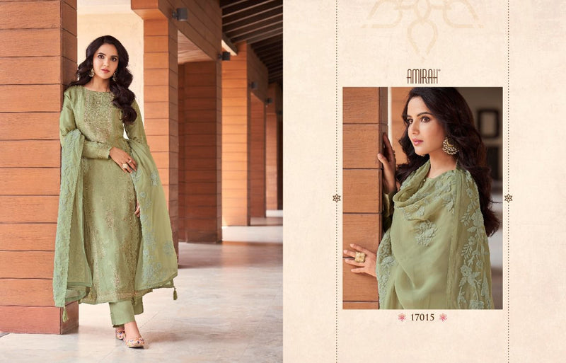 Amirah Roop Pure Viscose Dola Jacquard Heavy Embroidered Suits