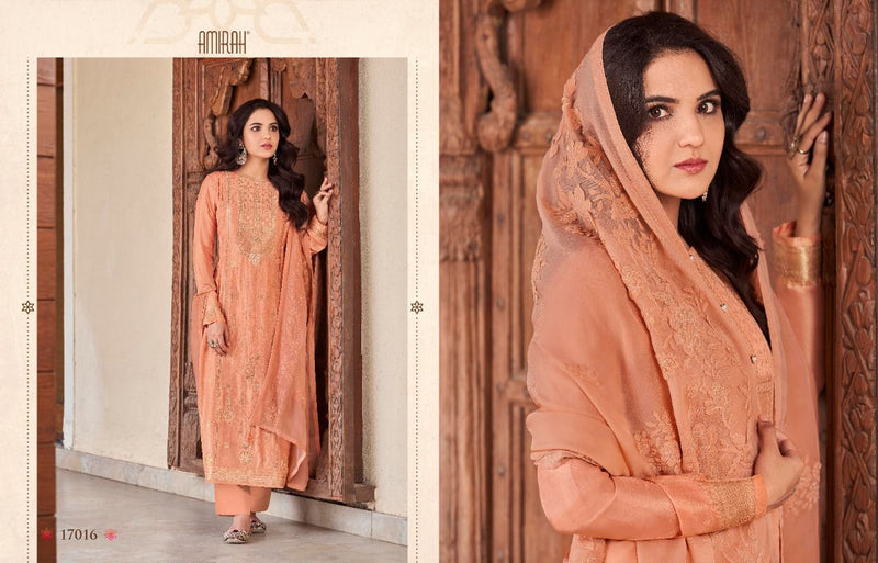 Amirah Roop Pure Viscose Dola Jacquard Heavy Embroidered Suits