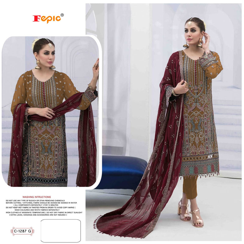 Fepic Rosemeen C 1287 Georgette With Embroidered Exclusive Pakistani Salwar Kameez