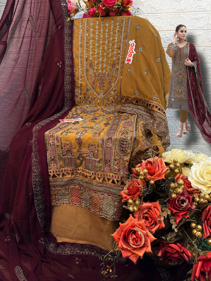Fepic Rosemeen C 1287 Georgette With Embroidered Exclusive Pakistani Salwar Kameez