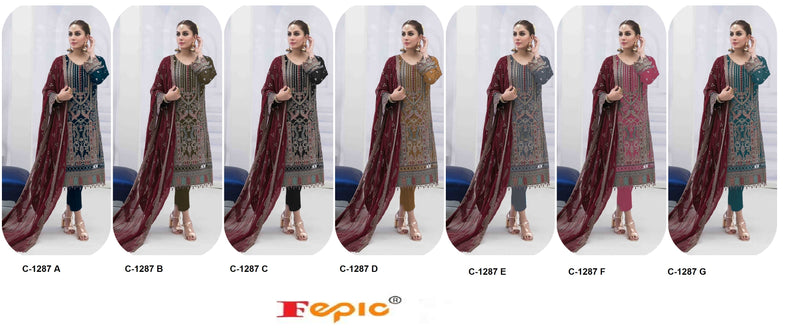 Fepic Rosemeen C 1287 Georgette With Embroidered Exclusive Pakistani Salwar Kameez