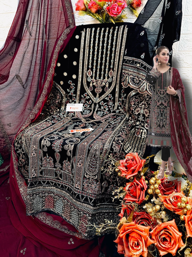Fepic Rosemeen C 1287 Georgette With Embroidered Exclusive Pakistani Salwar Kameez