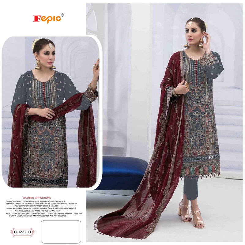 Fepic Rosemeen C 1287 Georgette With Embroidered Exclusive Pakistani Salwar Kameez