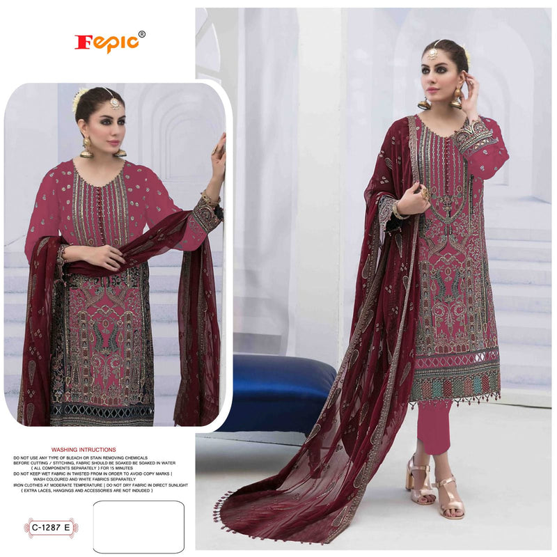 Fepic Rosemeen C 1287 Georgette With Embroidered Exclusive Pakistani Salwar Kameez