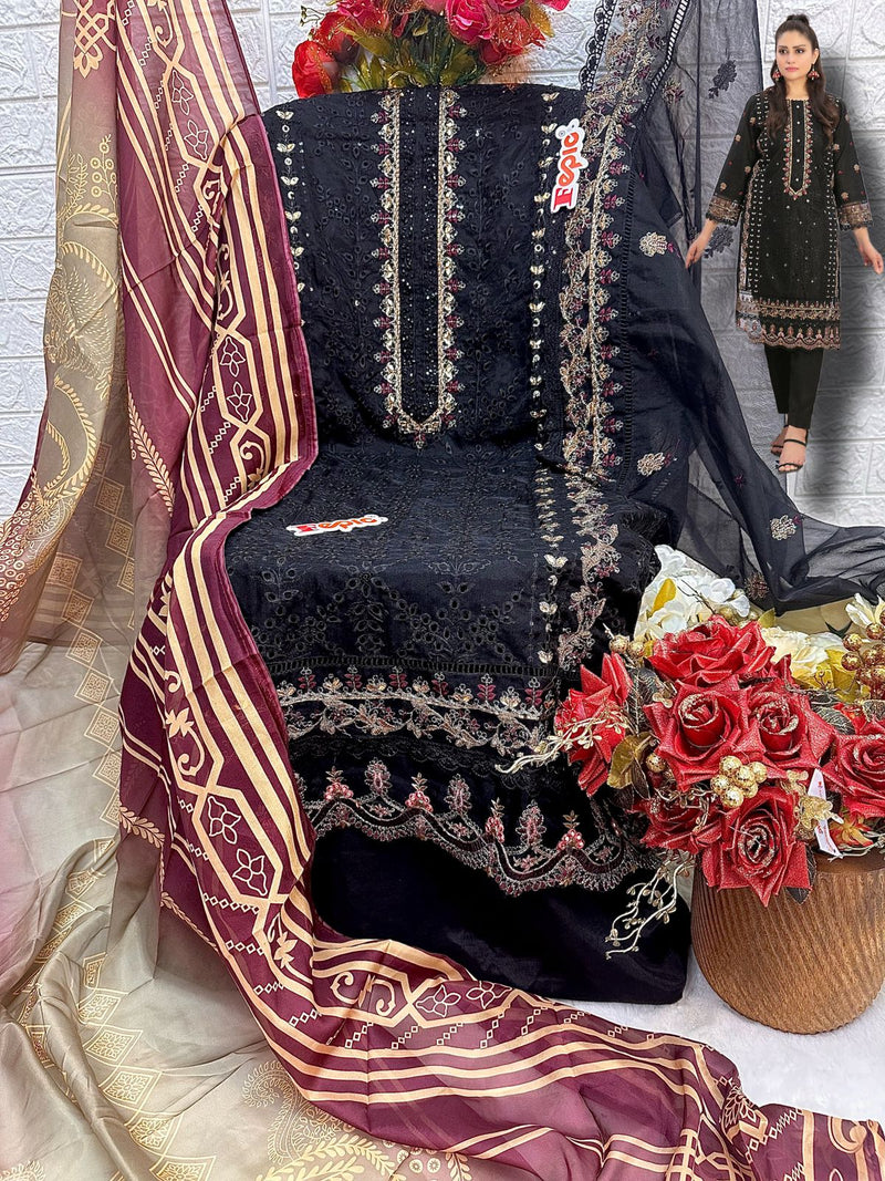 Fepic Rosemeen C 1603 Organza Embroidery Designer Suits Collection