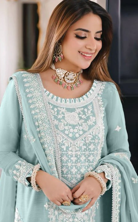 Fepic Rosemeen C 1614 Organza Embroidery Designer Suit Collection