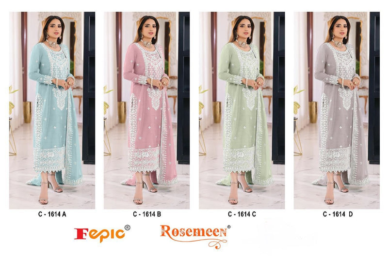 Fepic Rosemeen C 1614 Organza Embroidery Designer Suit Collection