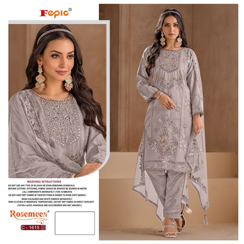 Fepic Rosemeen C 1615 Organza Embroidered Pakistani Suit Collection
