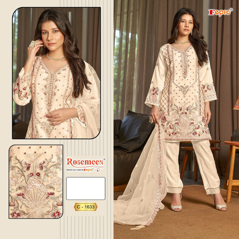 Fepic Rosemeen C 1633 Organza Embroidery With Heavy Handwork Suit Collection