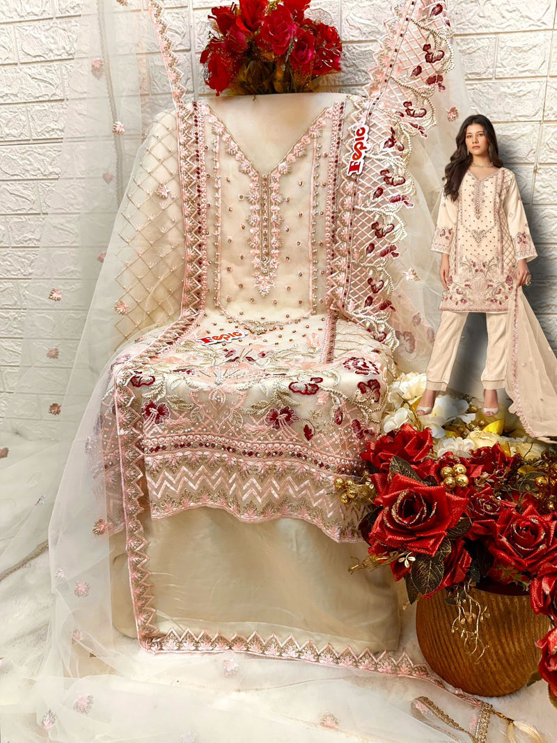 Fepic Rosemeen C 1633 Organza Embroidery With Heavy Handwork Suit Collection
