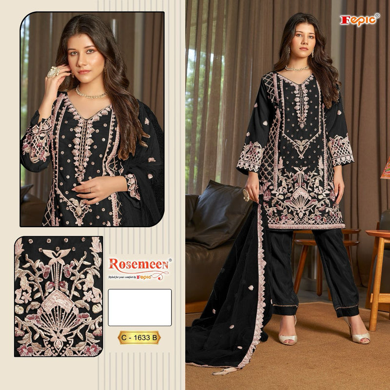 Fepic Rosemeen C 1633 Organza Embroidery With Heavy Handwork Suit Collection