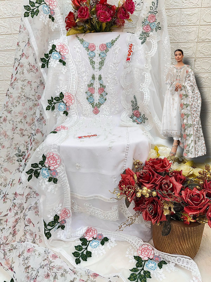 Fepic Rosemeen C 1645 Georgette Embroidery With Pakistani Suits Collection