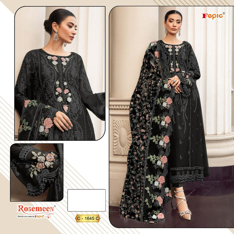 Fepic Rosemeen C 1645 Georgette Embroidery With Pakistani Suits Collection