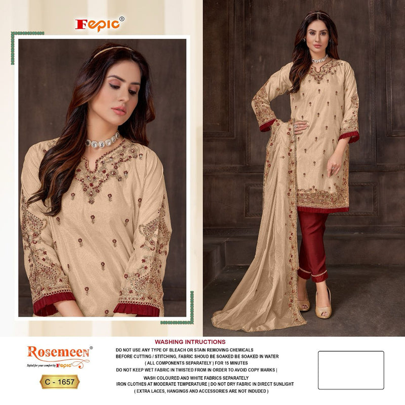 Fepic Rosemeen C 1657 Organza Embroidery Designer Fancy Suit Collection