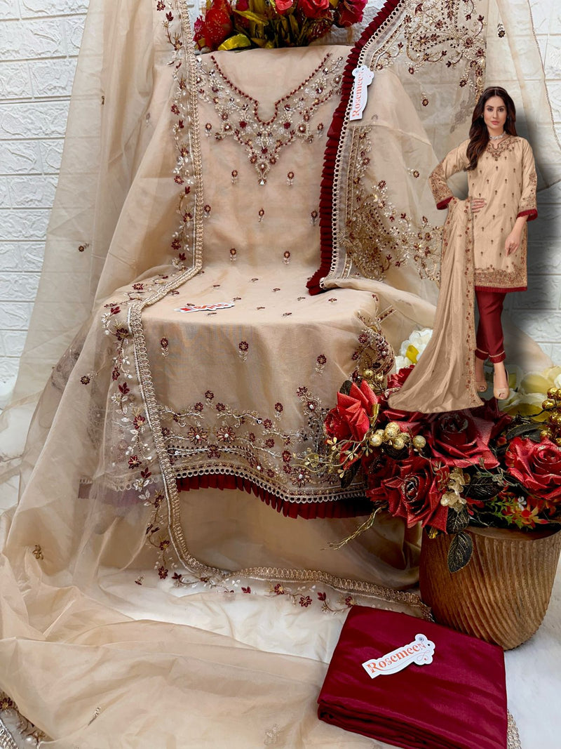 Fepic Rosemeen C 1657 Organza Embroidery Designer Fancy Suit Collection