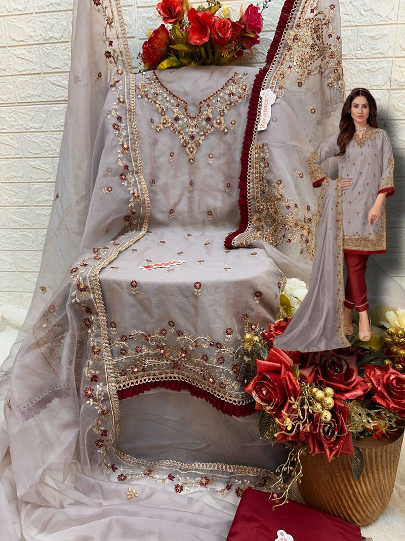 Fepic Rosemeen C 1657 Organza Embroidery Designer Fancy Suit Collection