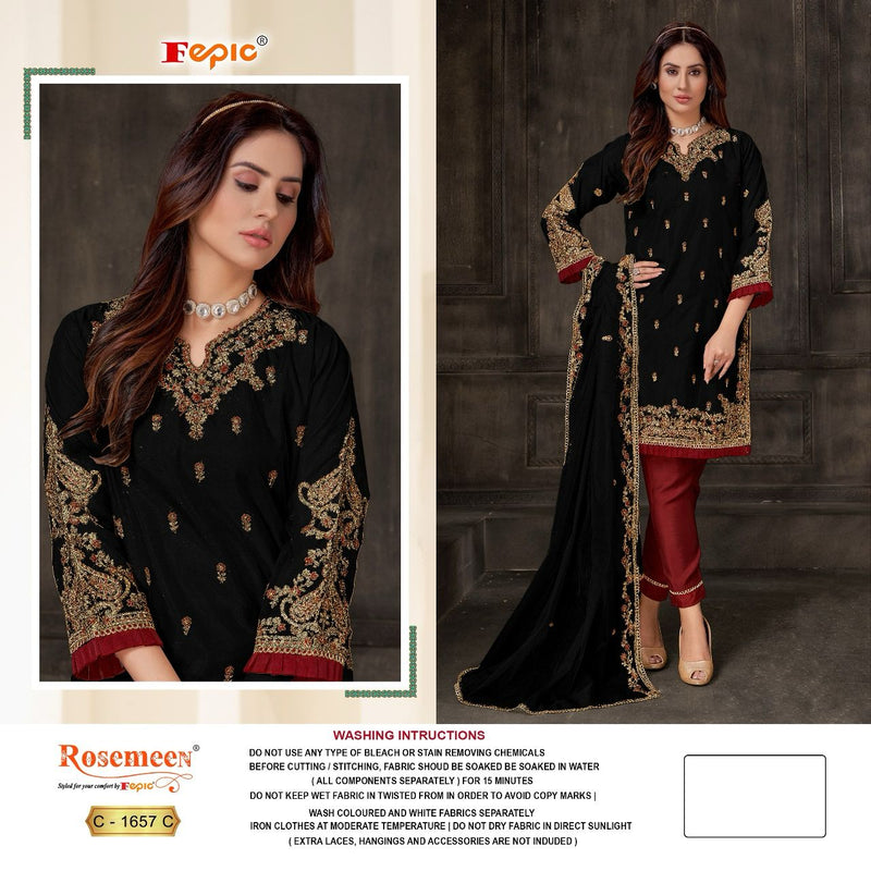 Fepic Rosemeen C 1657 Organza Embroidery Designer Fancy Suit Collection
