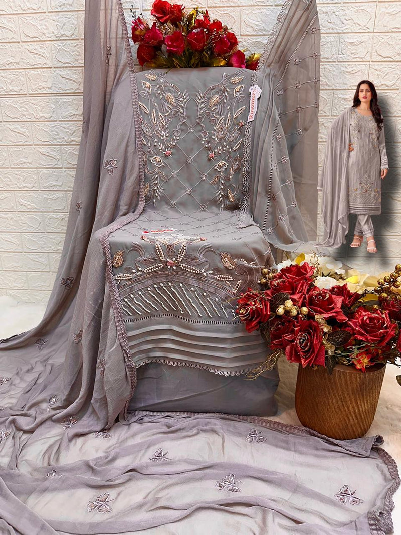 Fepic Rosemeen C 1665 Georgette Embroidered With Heavy Khatli Work Pakistani Suits
