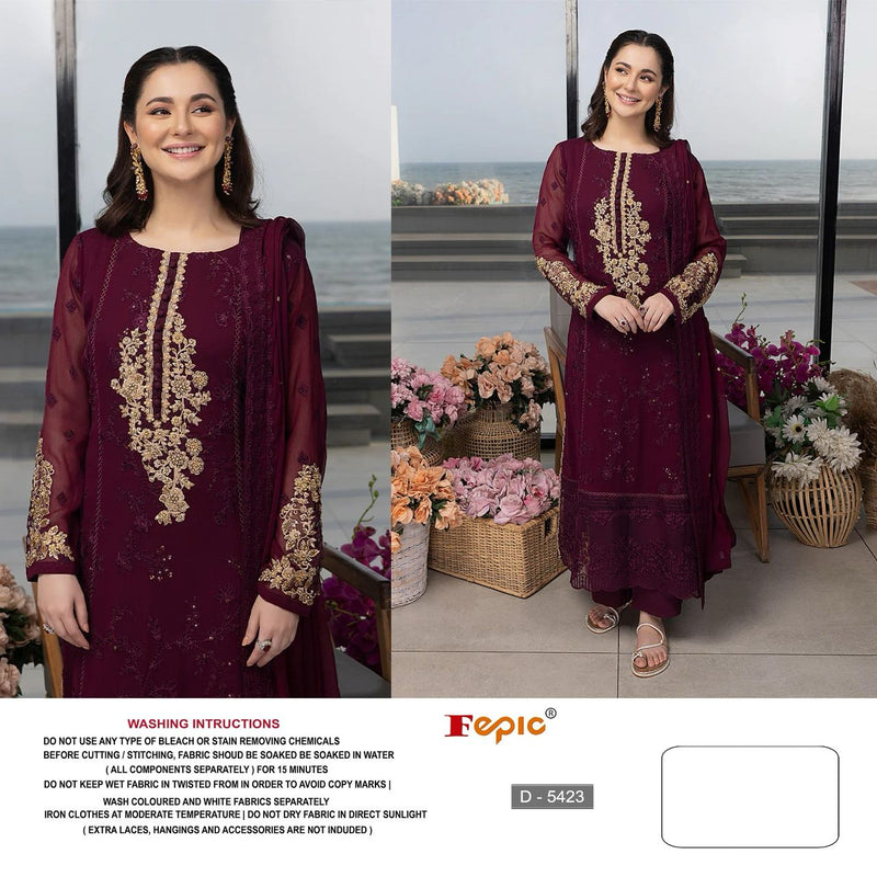 Fepic Rosemeen D 5423 Georgette With Embroidery Pakistani Suits Collection