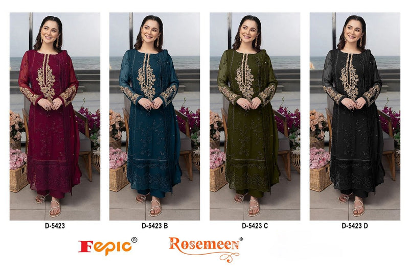 Fepic Rosemeen D 5423 Georgette With Embroidery Pakistani Suits Collection