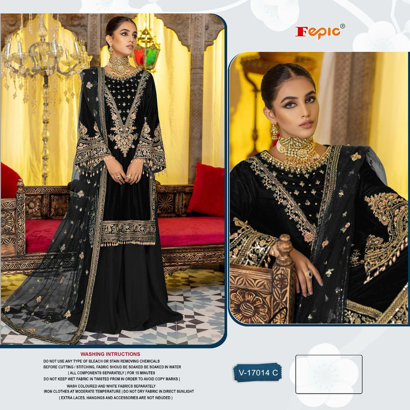 Fepic Rosemeen V 17014 Velvet Heavy Embroidered Pakistani Suit Collection