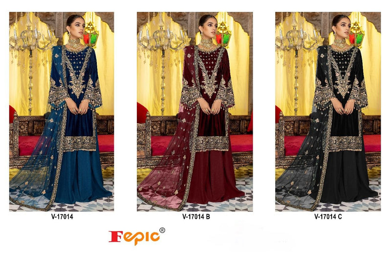 Fepic Rosemeen V 17014 Velvet Heavy Embroidered Pakistani Suit Collection