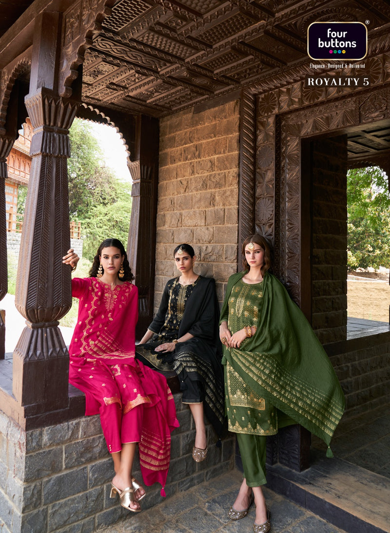 Four Buttons Royalty Vol 5 Jacquard Exclusive Party Wear Suits