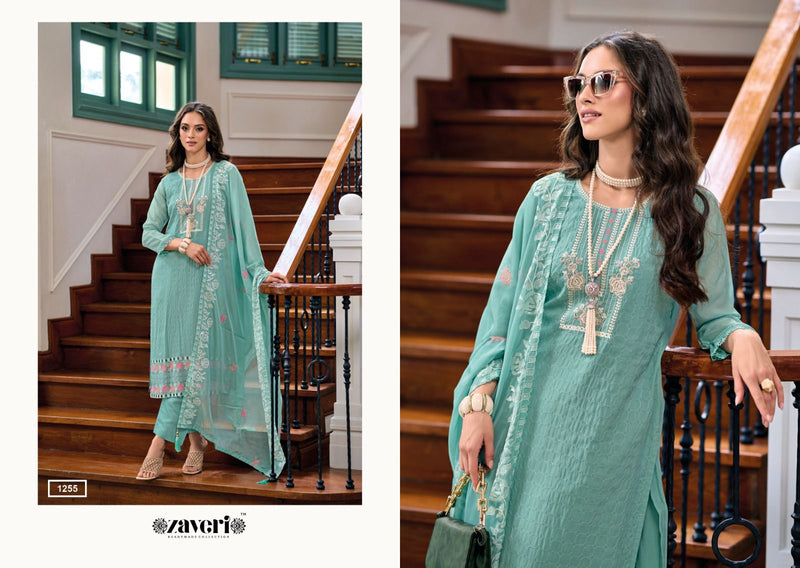 Zaveri Woman Beauty Rubaab Organza Embroidery Designer Suit Collection